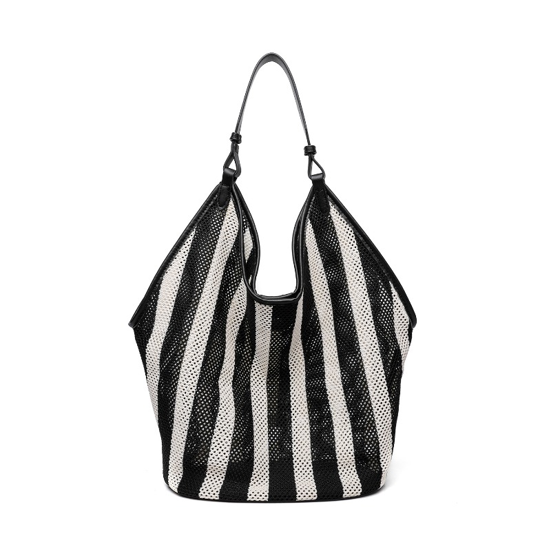 Tote Bag Canvas Print - Striped Woven Large Capacity Tote Bag