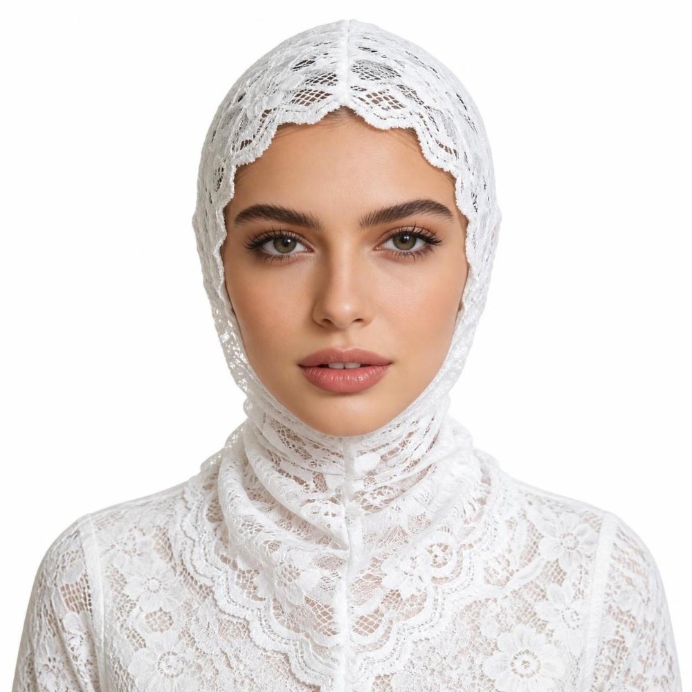 Street Fashion Hijab - Lace Decorative Turban Caps Neck Warmer