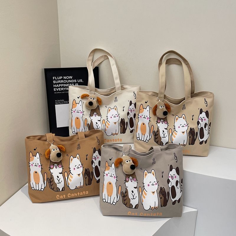 Tote Bag Canvas Print - Korean Large-Capacity Canvas Tote Bag for