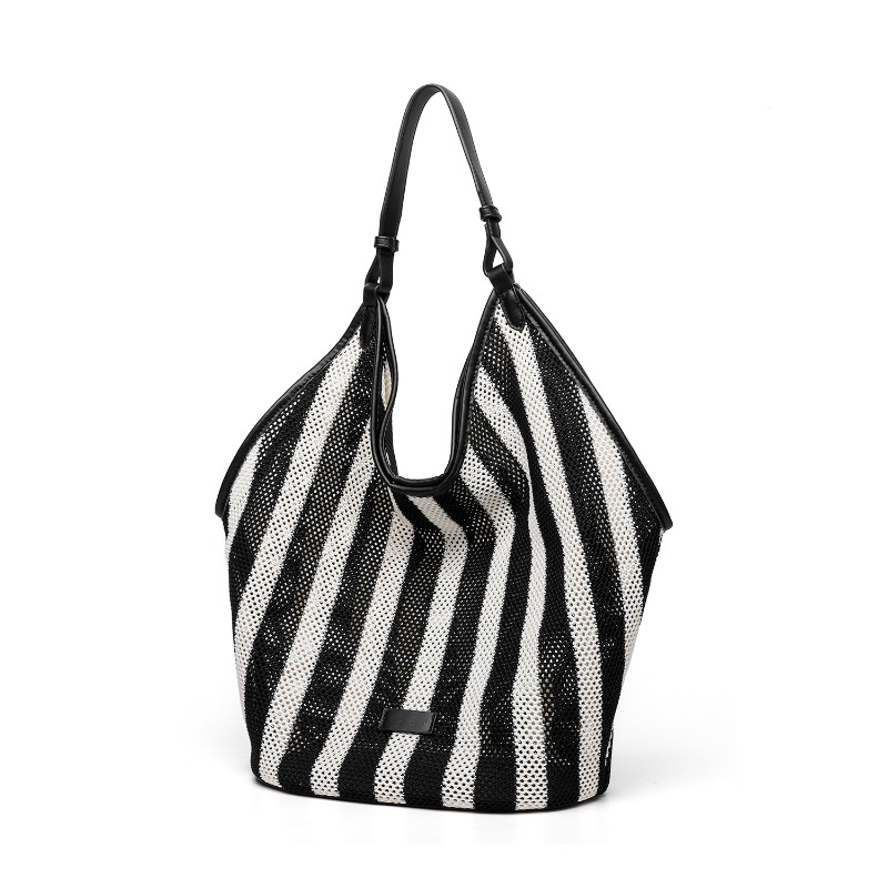 Striped Woven Large Capacity T - Tote Bag Canvas Print 评论和价格