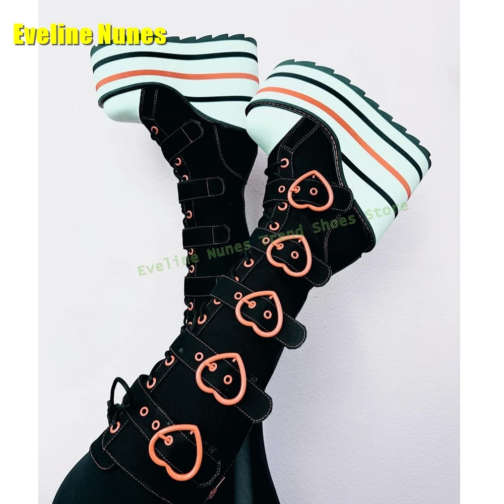 Heart Shaped Buckle Platform B - Street Fashion Trends 2025 评论和价格