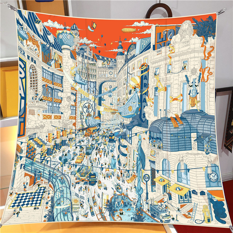 Silk Scarf Women City Street P - Street Fashion Hijab 评论和价格