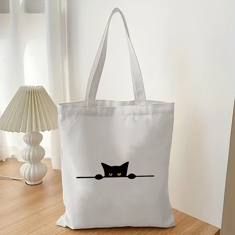 Linear Cat Print Pattern Fashi - Tote Bag Canvas Print 评论和价格