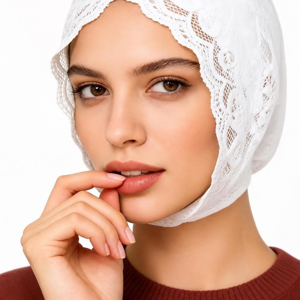 Lace Decorative Turban Caps Ne - Street Fashion Hijab 评论和价格