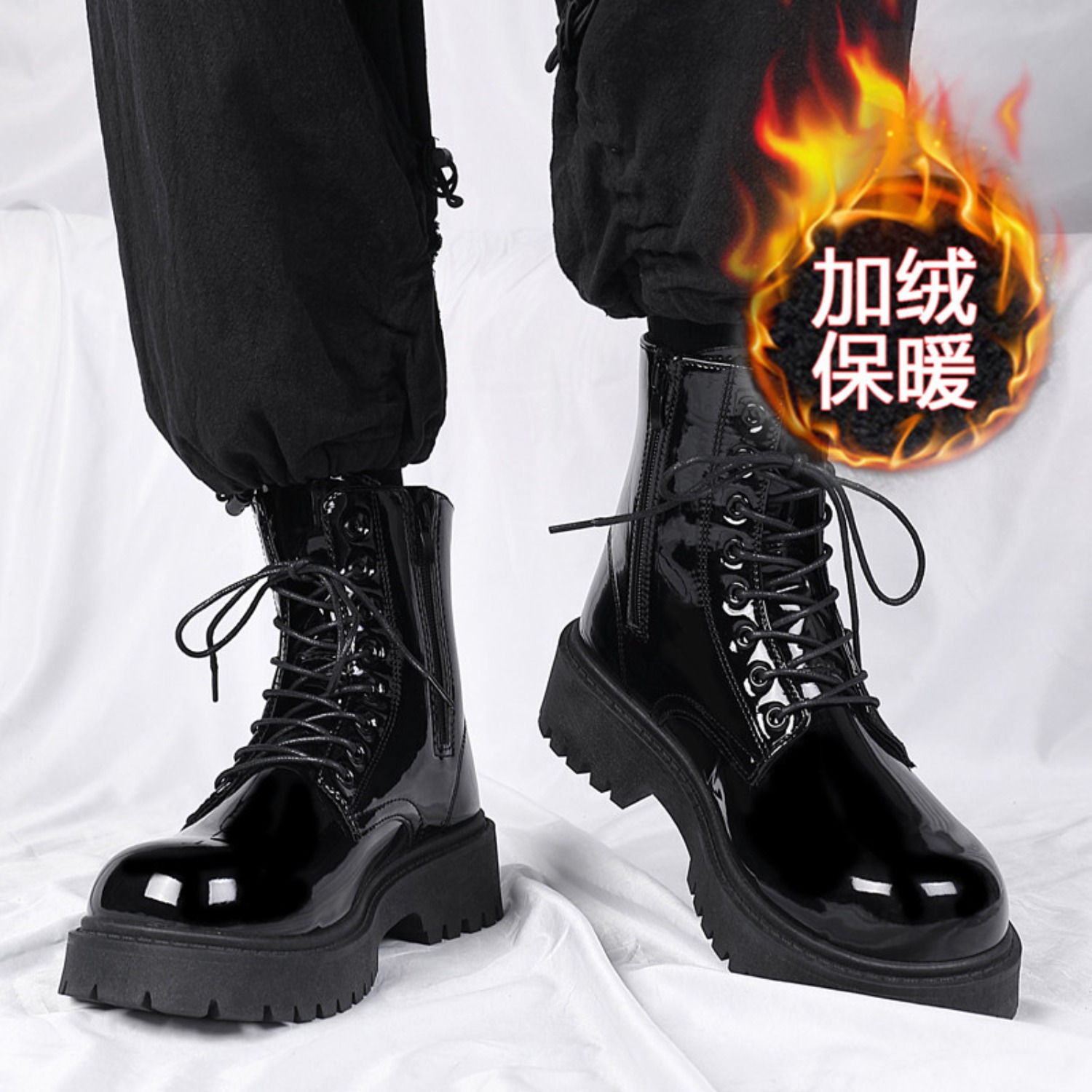 Men's warm plush high-top boot - Street Fashion Plus Size 评论和价格