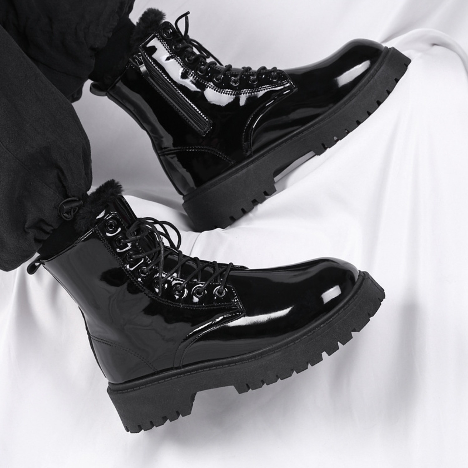 Men's warm plush high-top boot - Street Fashion Plus Size 评论和价格