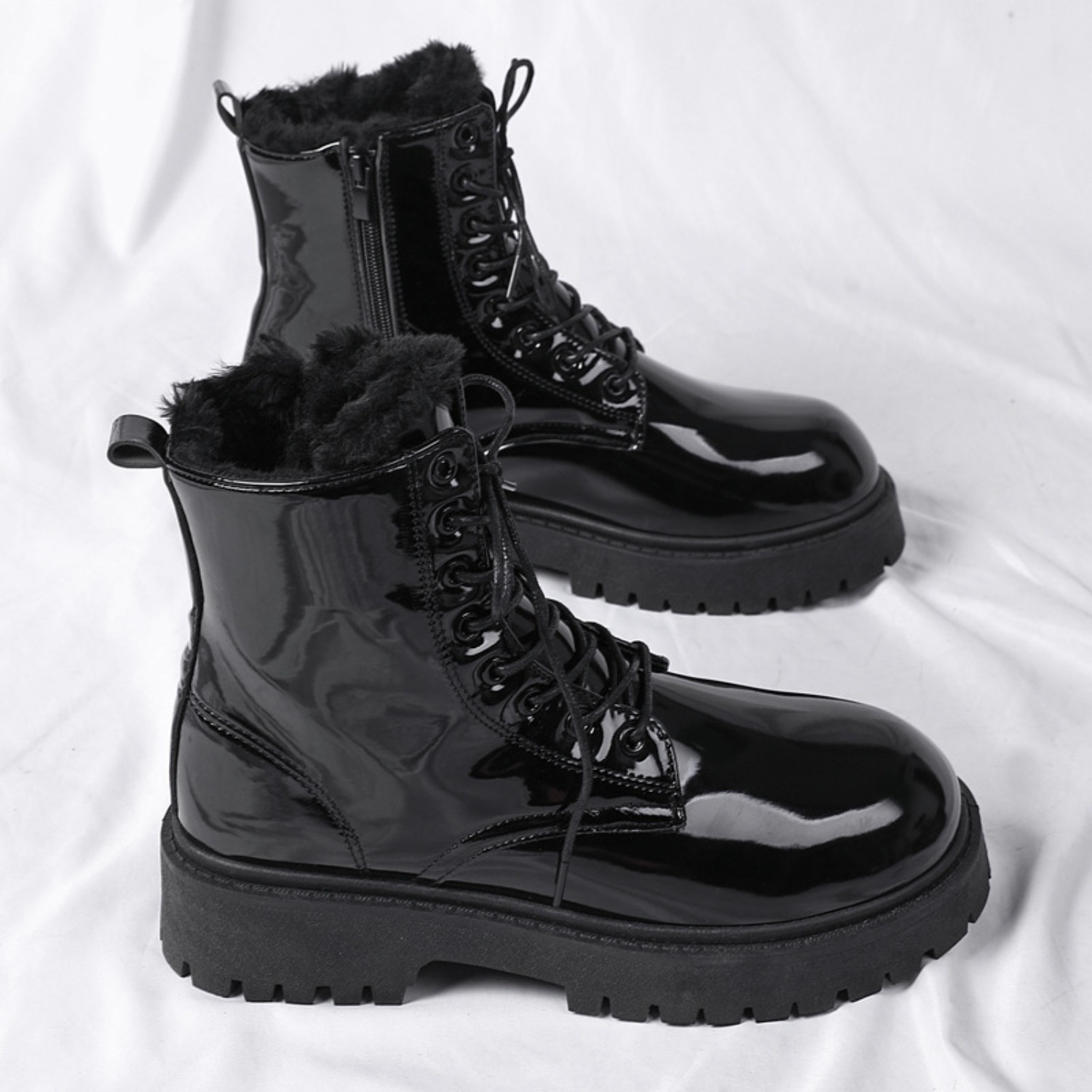 Men's warm plush high-top boot - Street Fashion Plus Size 评论和价格