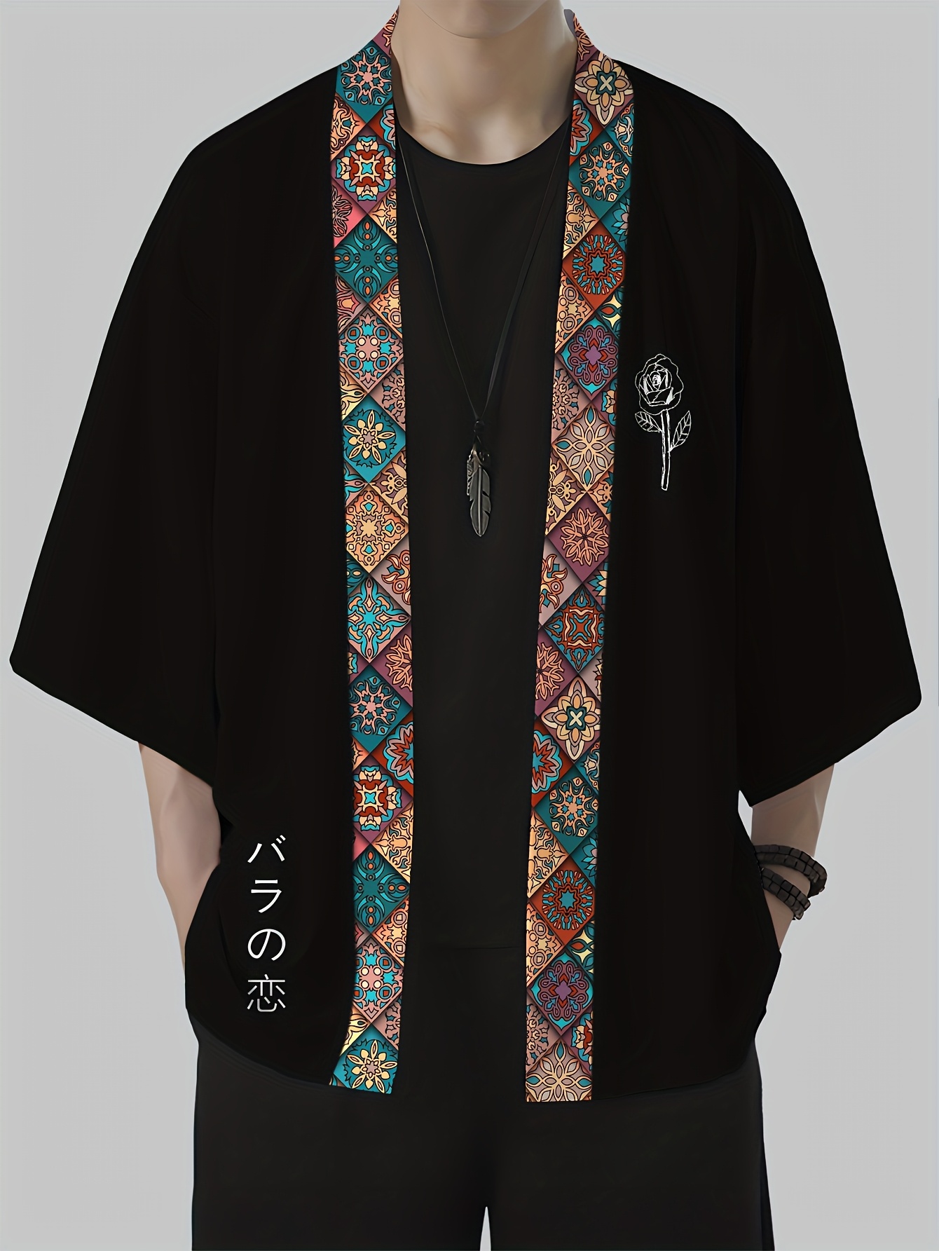 2026 Summer Men's Kimono 3D Pr - Street Fashion Designers 评论和价格