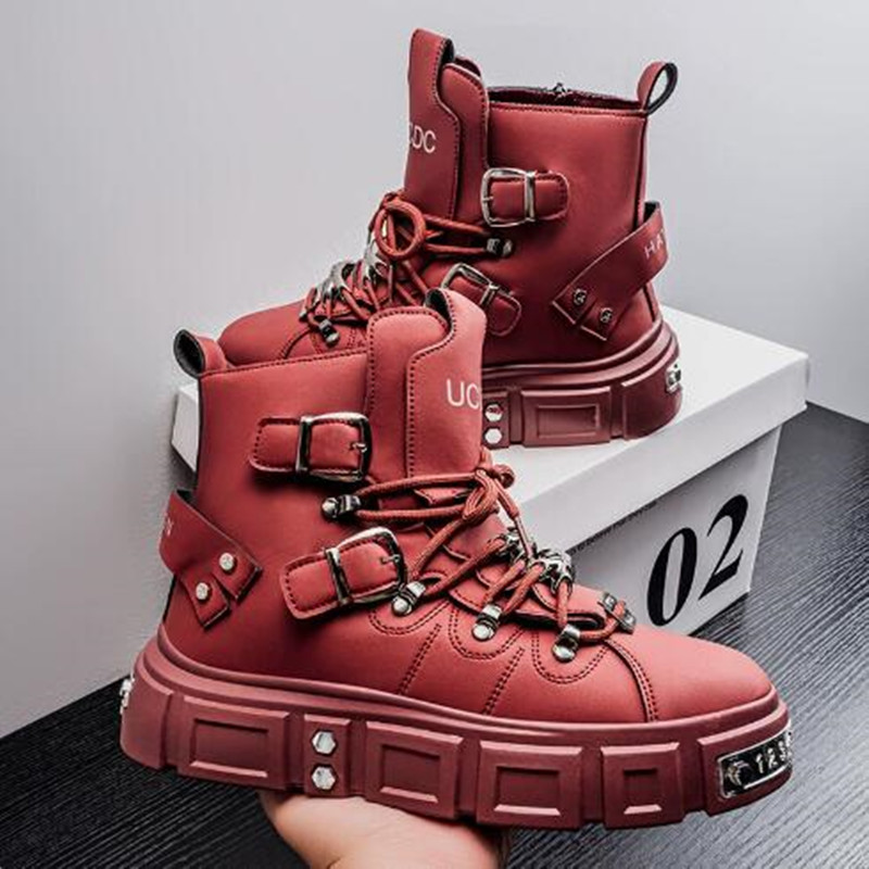 Luxury Rivet Black High top Sn - Street Fashion Designers 评论和价格