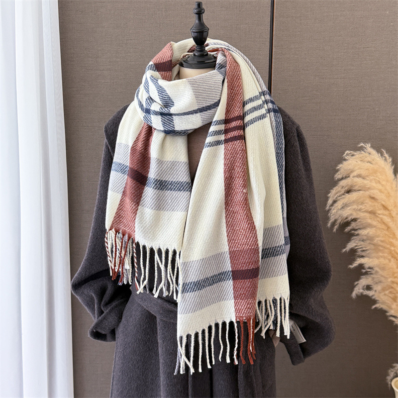 Luxury Plaid Scarf Fashion Pas - Street Fashion Hijab 评论和价格