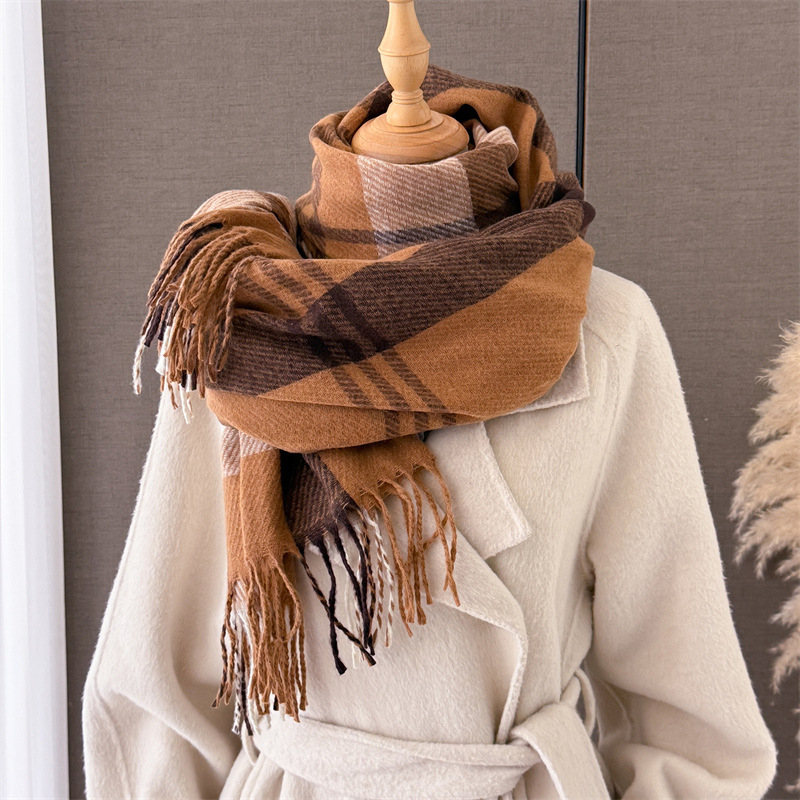 Luxury Plaid Scarf Fashion Pas - Street Fashion Hijab 评论和价格