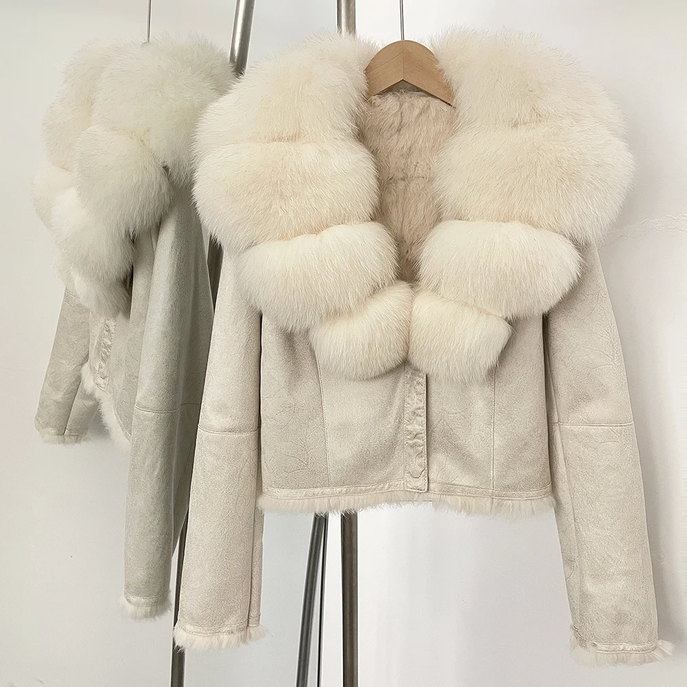 OFTBUY Natural Fox Fur Collar  - Street Fashion Official 评论和价格