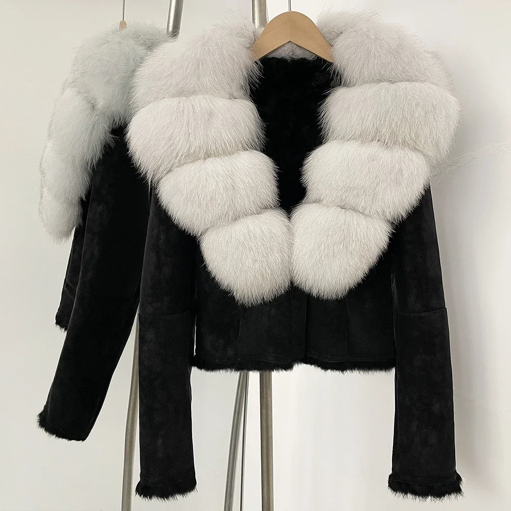 OFTBUY Natural Fox Fur Collar  - Street Fashion Official 评论和价格