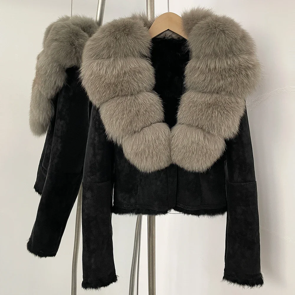 OFTBUY Natural Fox Fur Collar  - Street Fashion Official 评论和价格