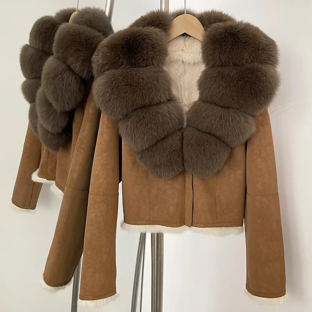 OFTBUY Natural Fox Fur Collar  - Street Fashion Official 评论和价格