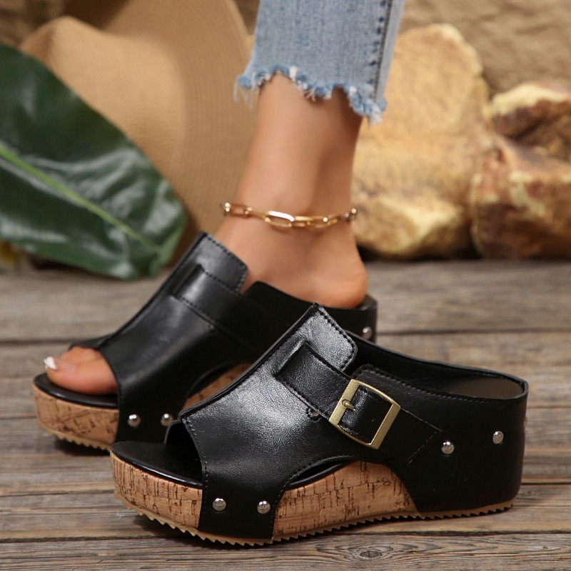Cork Wedge Sandals Womens Plus - Street Fashion Plus Size 评论和价格