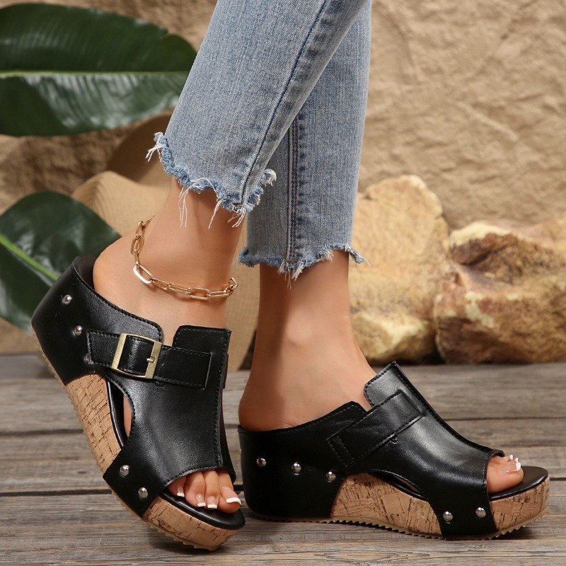 Cork Wedge Sandals Womens Plus - Street Fashion Plus Size 评论和价格