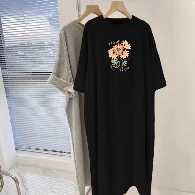 Women's Flower Print Oversized - Longline Tee Oversized 评论和价格