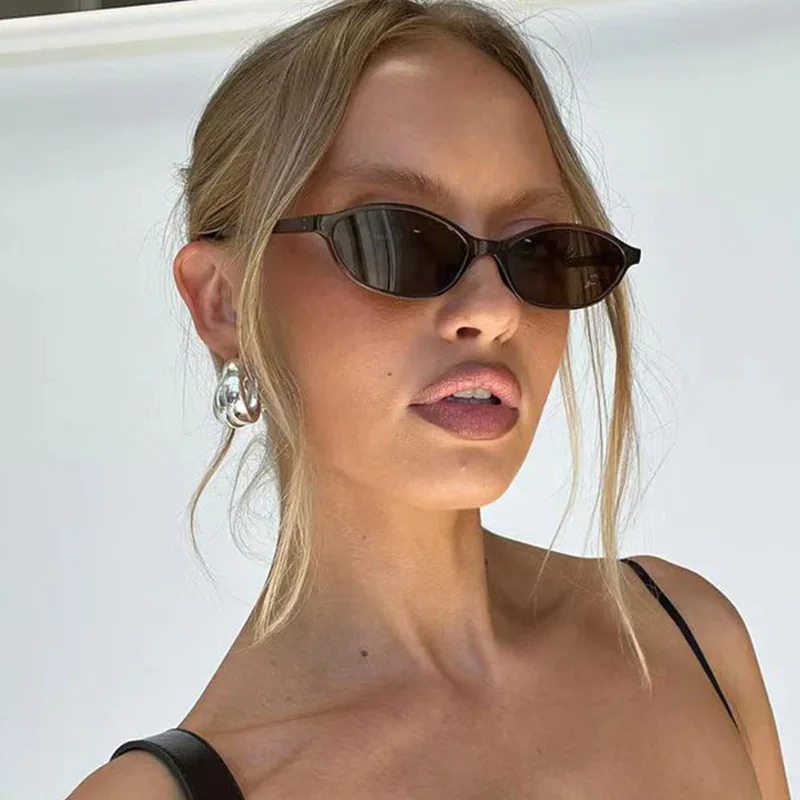 Retro Oval Frame Sunglasses Fa - Street Fashion Glasses 评论和价格