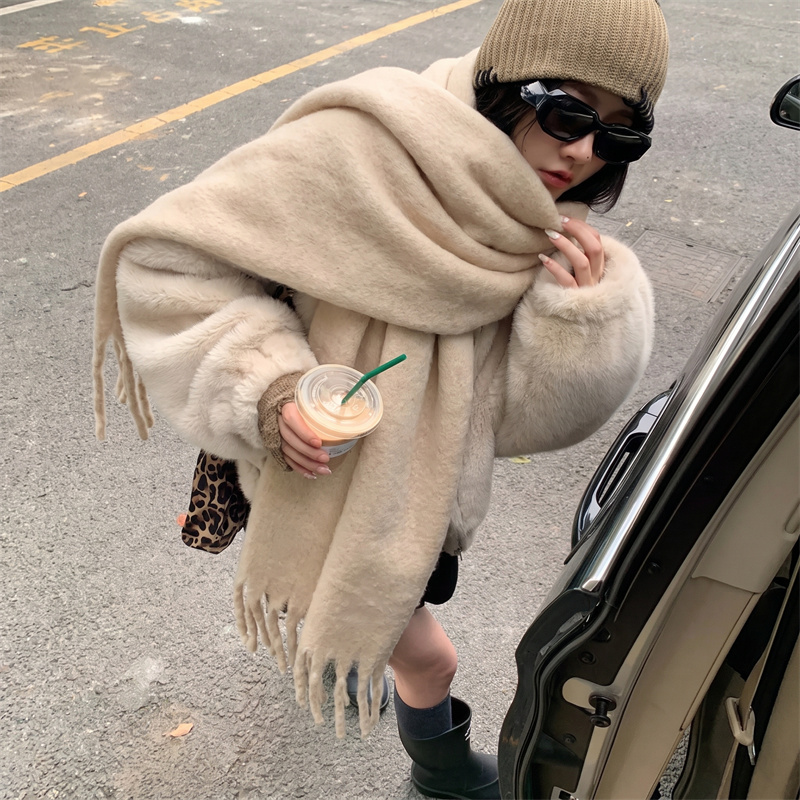 36 Colors Solid Mohair Fringe  - Street Fashion Hijab 评论和价格