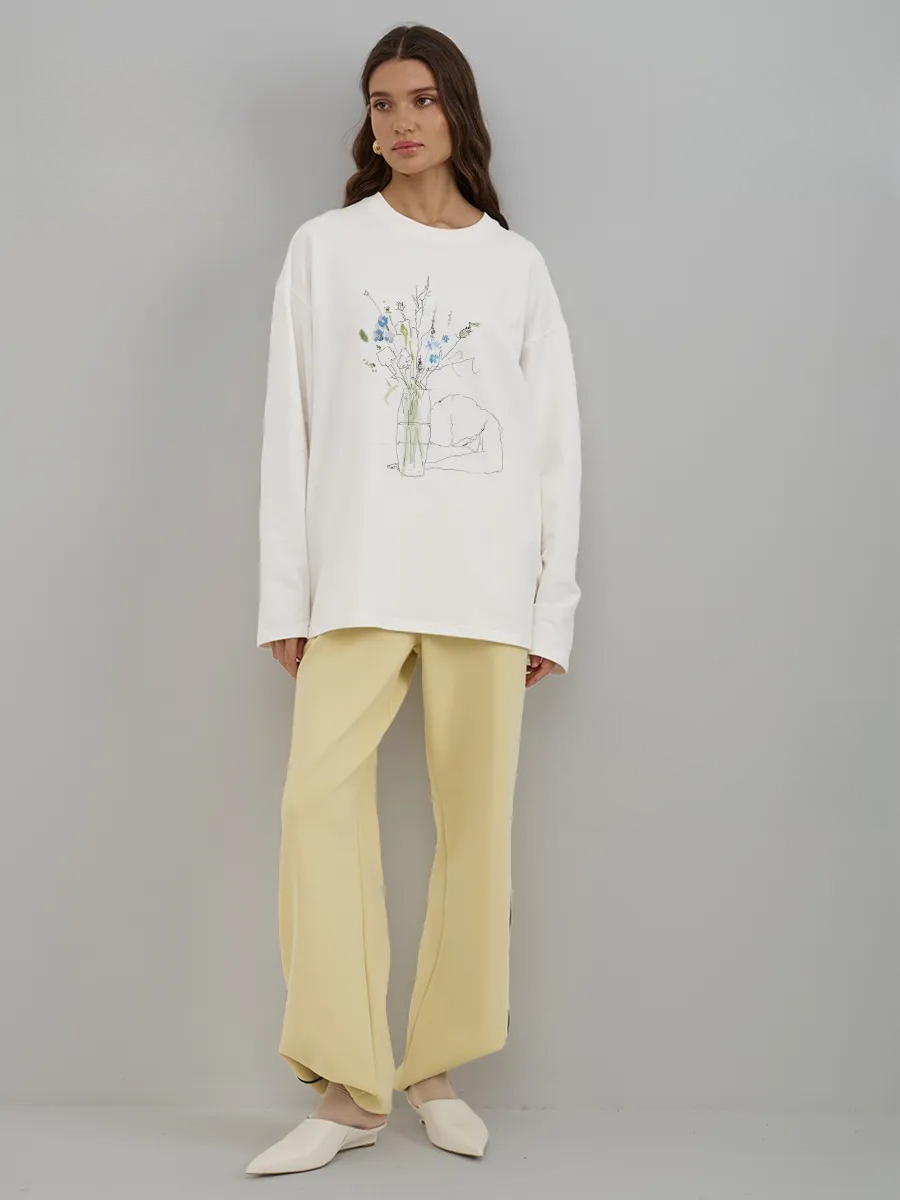 Autumn New Women Long Sleeve T - Longline Tee Oversized 评论和价格