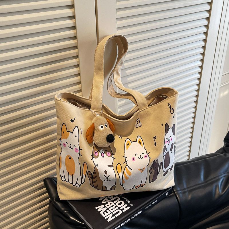 Korean Large-Capacity Canvas T - Tote Bag Canvas Print 评论和价格