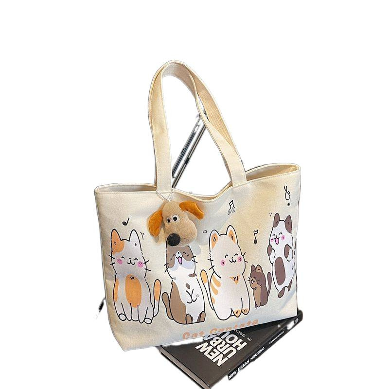 Korean Large-Capacity Canvas T - Tote Bag Canvas Print 评论和价格