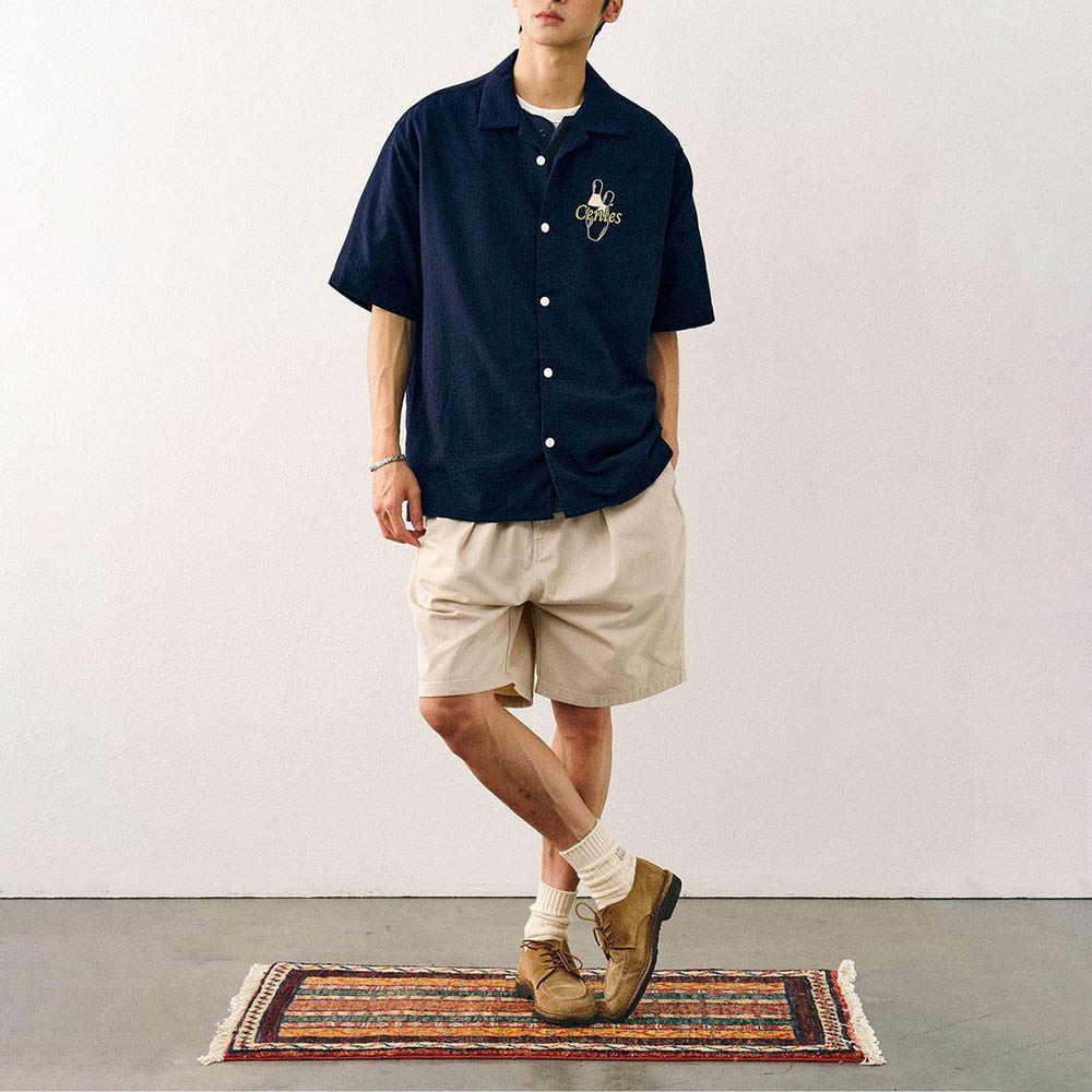 Men's Embroidered Short-Sleeve - Street Fashion Trends 2025 评论和价格