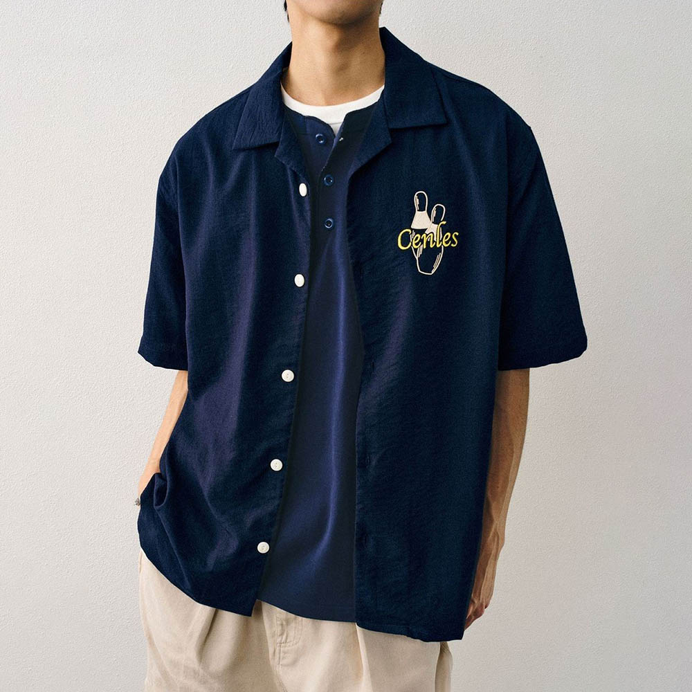 Men's Embroidered Short-Sleeve - Street Fashion Trends 2025 评论和价格