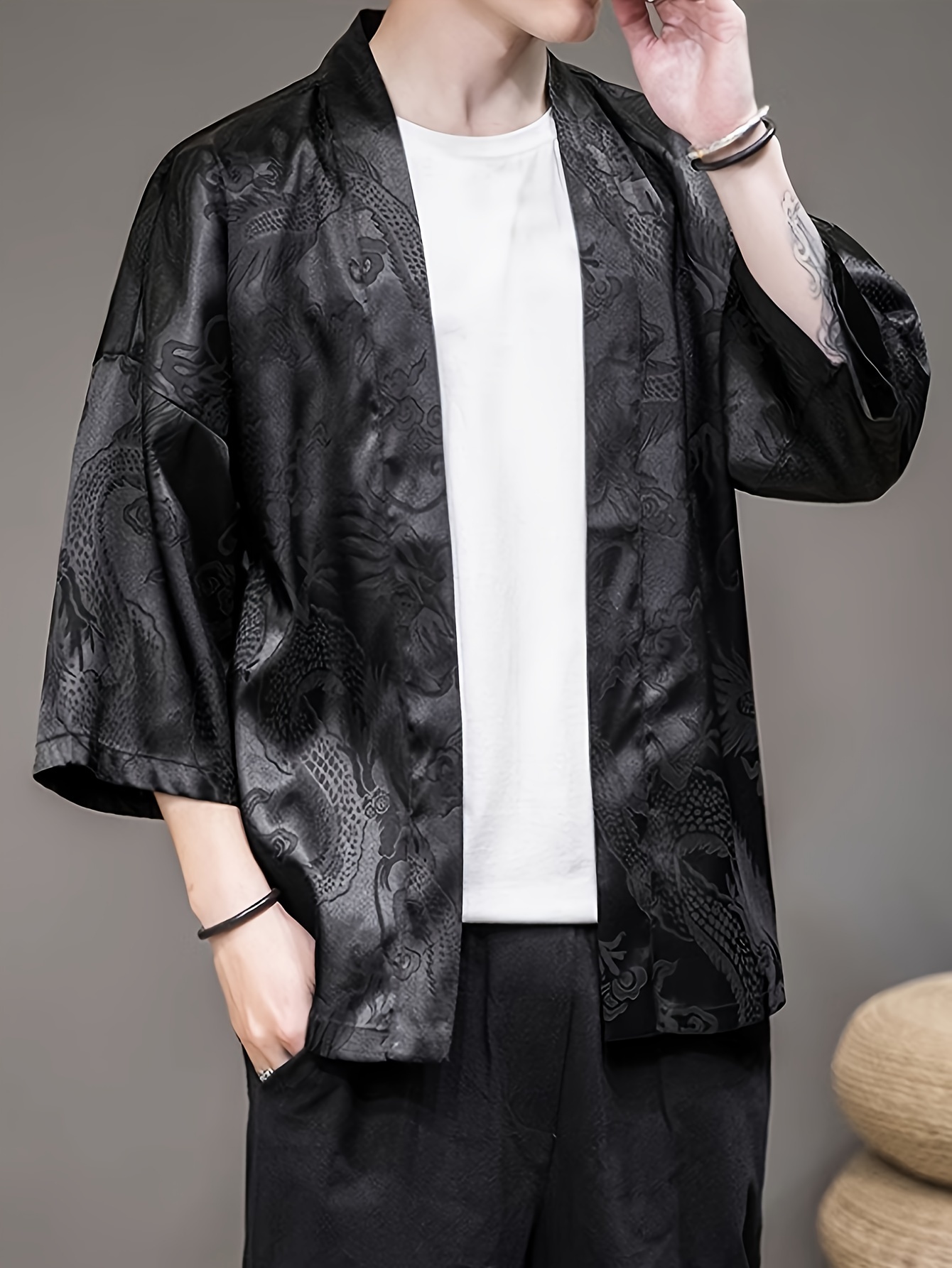 2026 Summer Men's Kimono 3D Pr - Street Fashion Designers 评论和价格