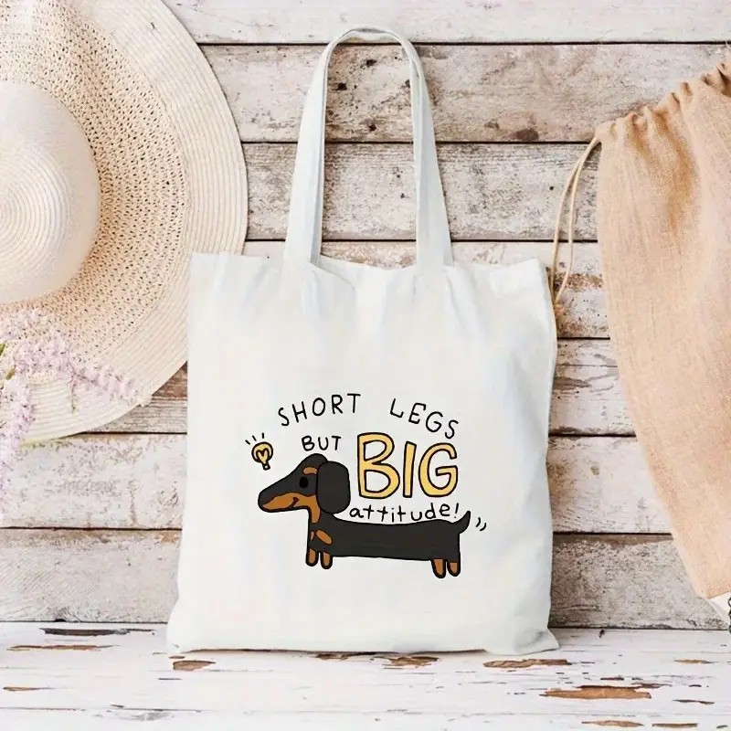 Cute Dachshund Funny Handbags  - Tote Bag Canvas Print 评论和价格