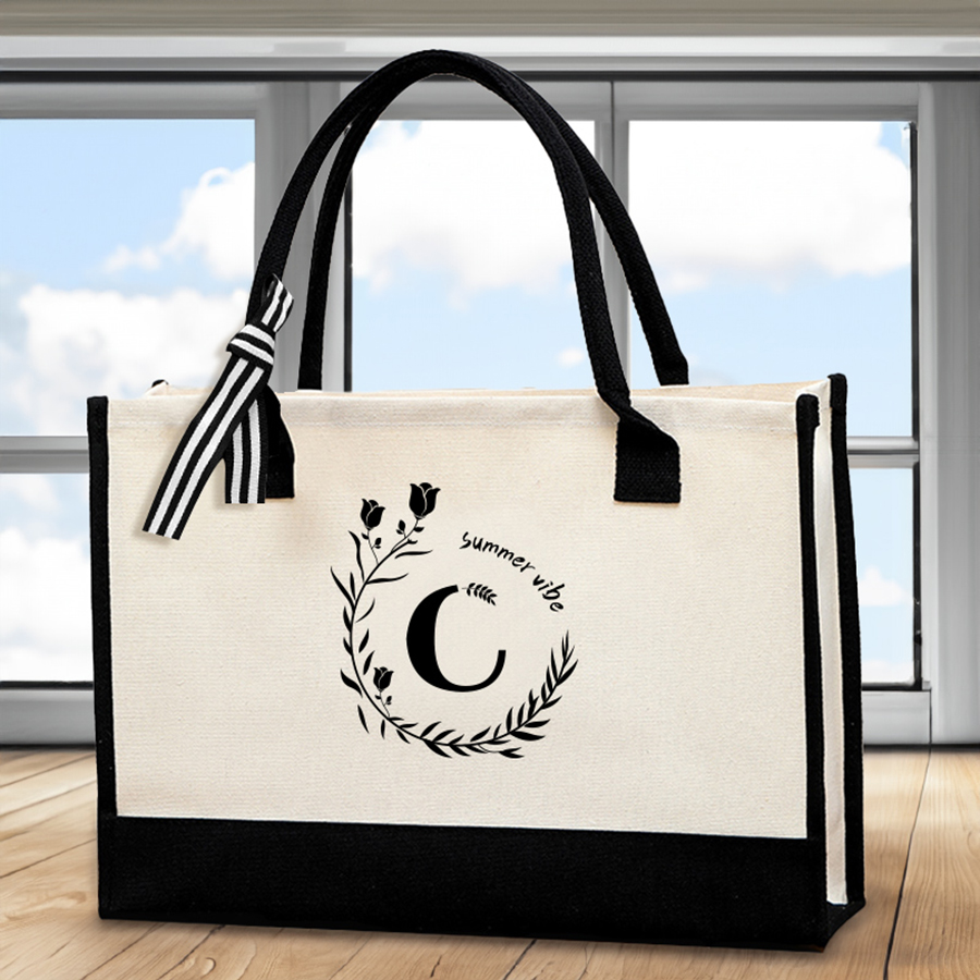 Leather letter print tote bag, - Tote Bag Canvas Print 评论和价格