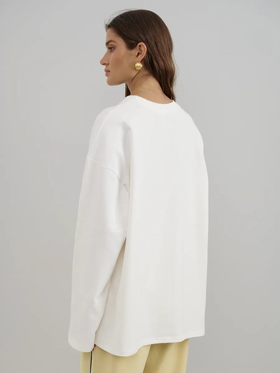 Autumn 100% Cotton Women Long  - Longline Tee Oversized 评论和价格