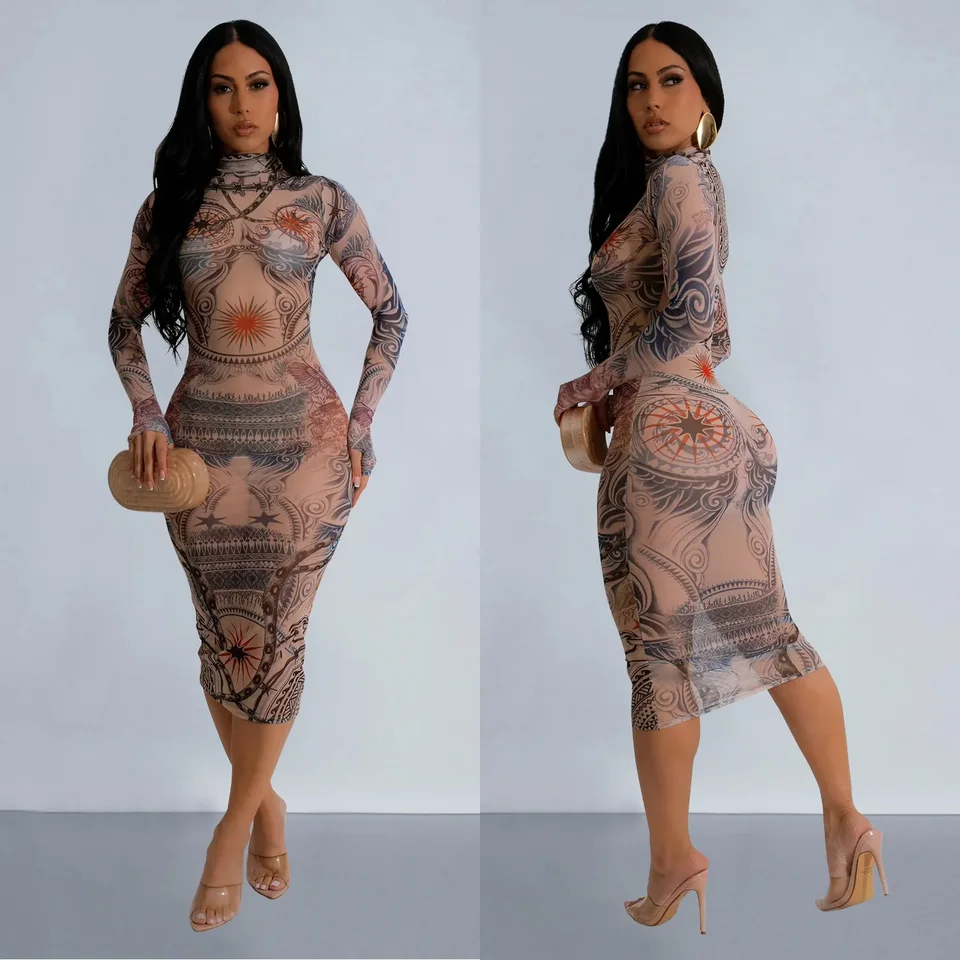 Women Fashion Print Mesh See T - Italy Fashion Street 评论和价格
