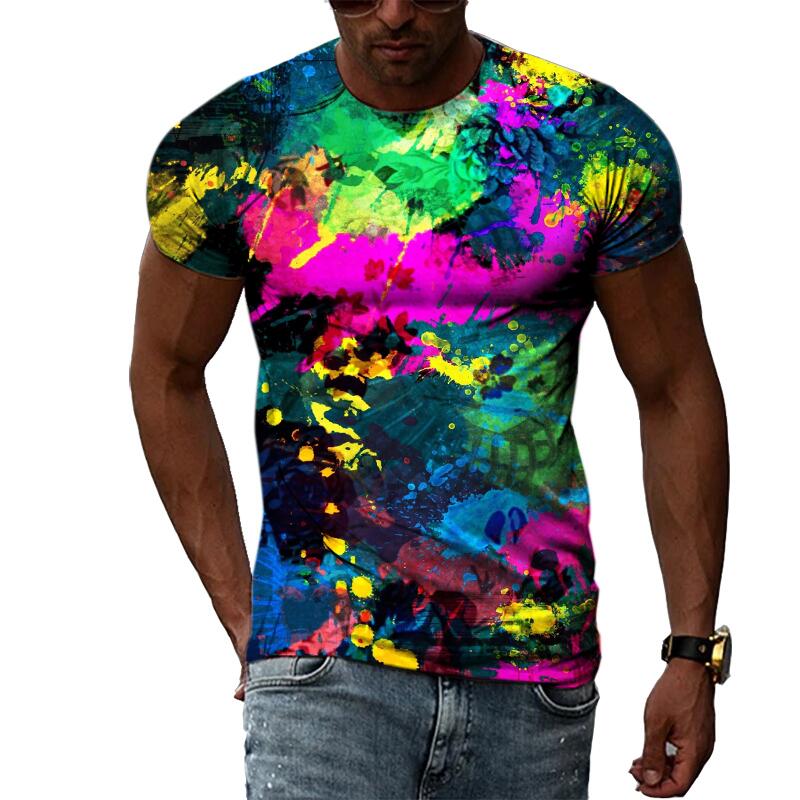 Men's Summer Fashion 3D Print  - Street Fashion Hip Hop 评论和价格