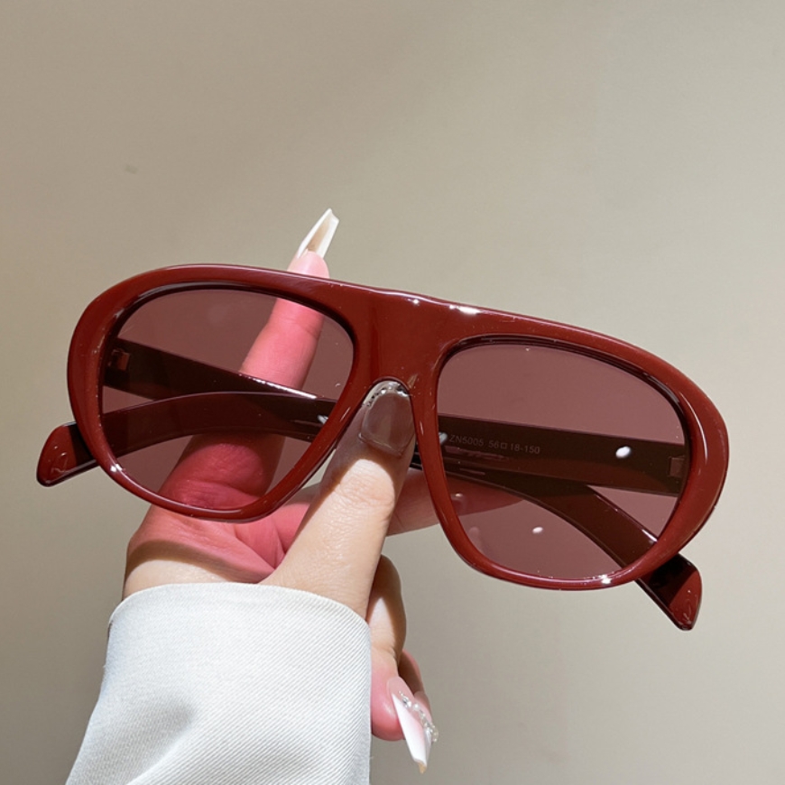 New Oversized Pilot Sunglasses - Street Fashion Glasses 评论和价格