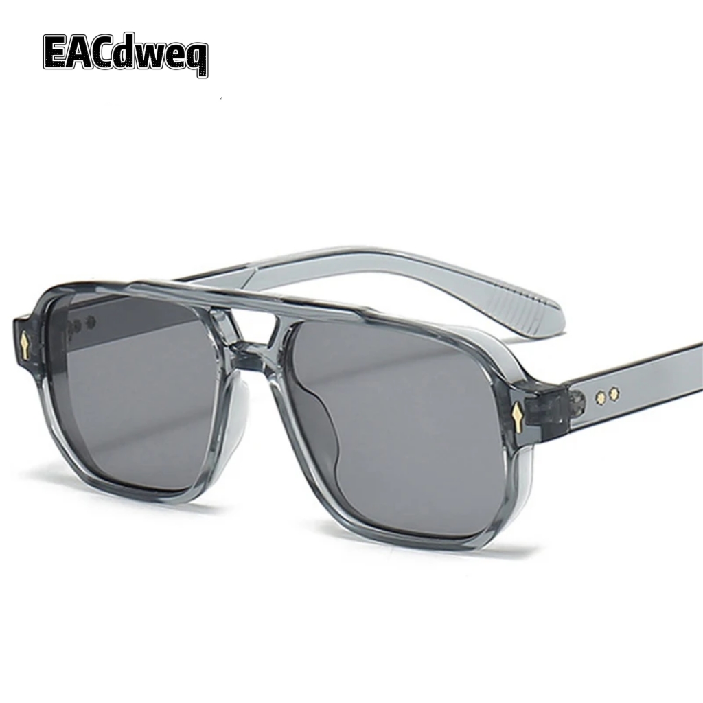 Vintage Double Bridges Men Squ - Street Fashion Glasses 评论和价格