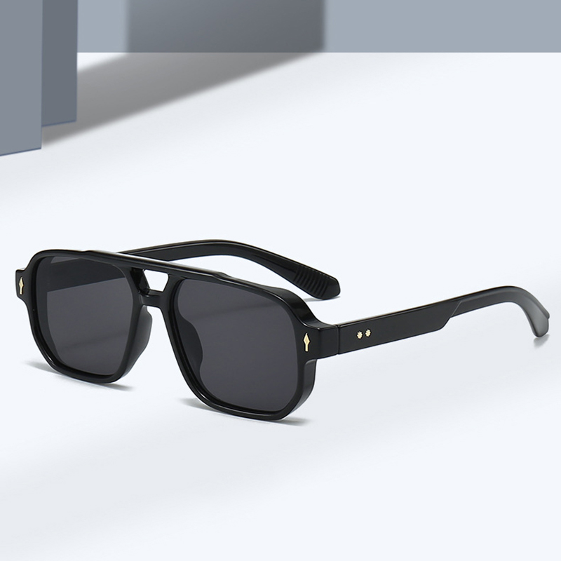 Vintage Double Bridges Men Squ - Street Fashion Glasses 评论和价格