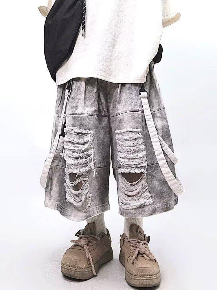 Retro Hip-hop Men's Ripped Jea - Street Fashion Hip Hop 评论和价格