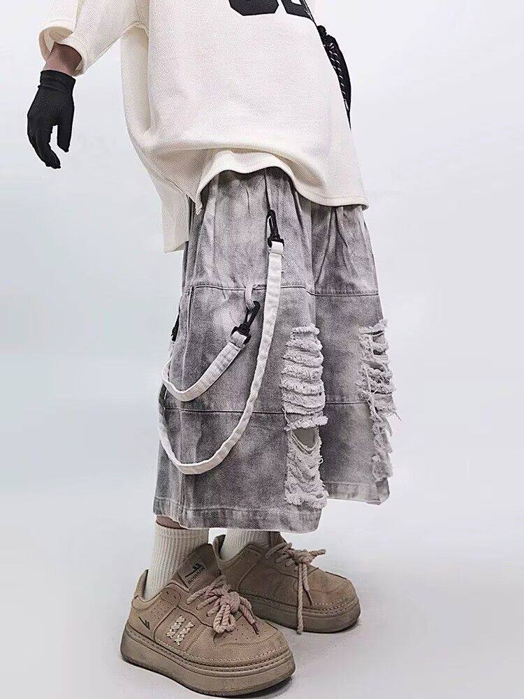 Retro Hip-hop Men's Ripped Jea - Street Fashion Hip Hop 评论和价格
