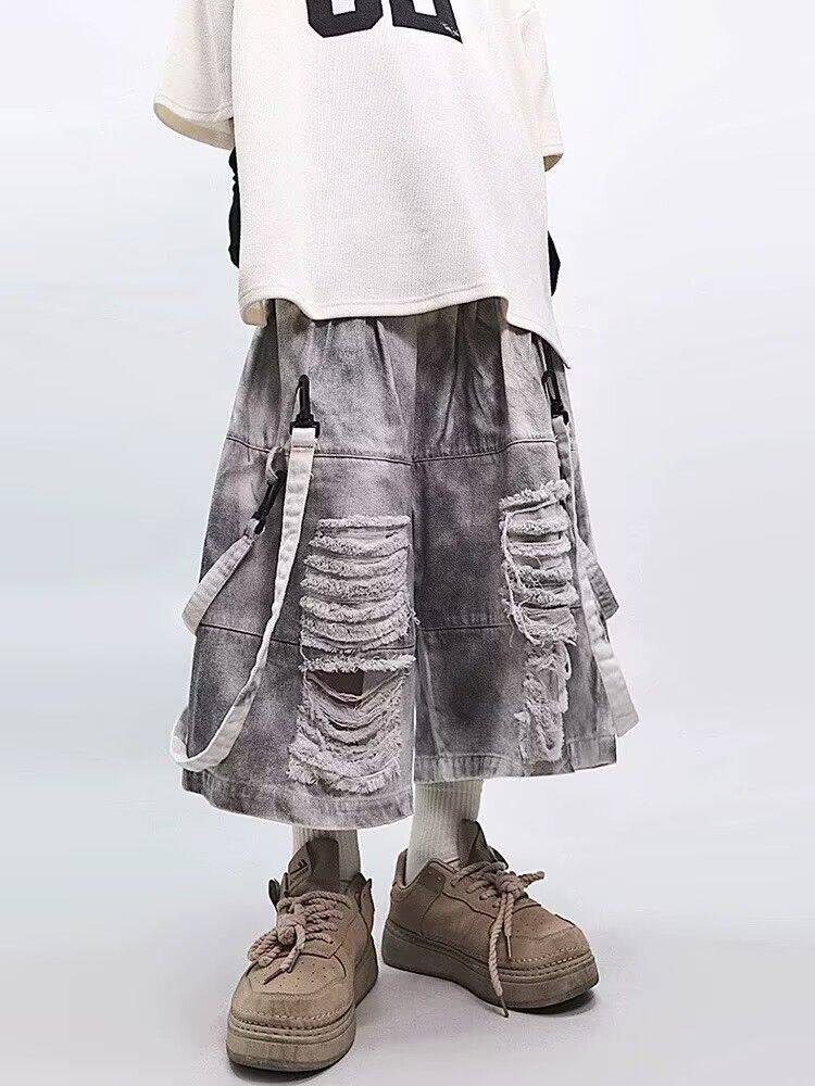 Retro Hip-hop Men's Ripped Jea - Street Fashion Hip Hop 评论和价格