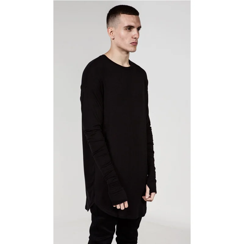 Men Longline Thumb Hole Long S - Longline Tee Oversized 评论和价格